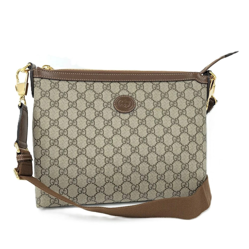 Gucci Shoulder Bag Interlocking GG Supreme Brown